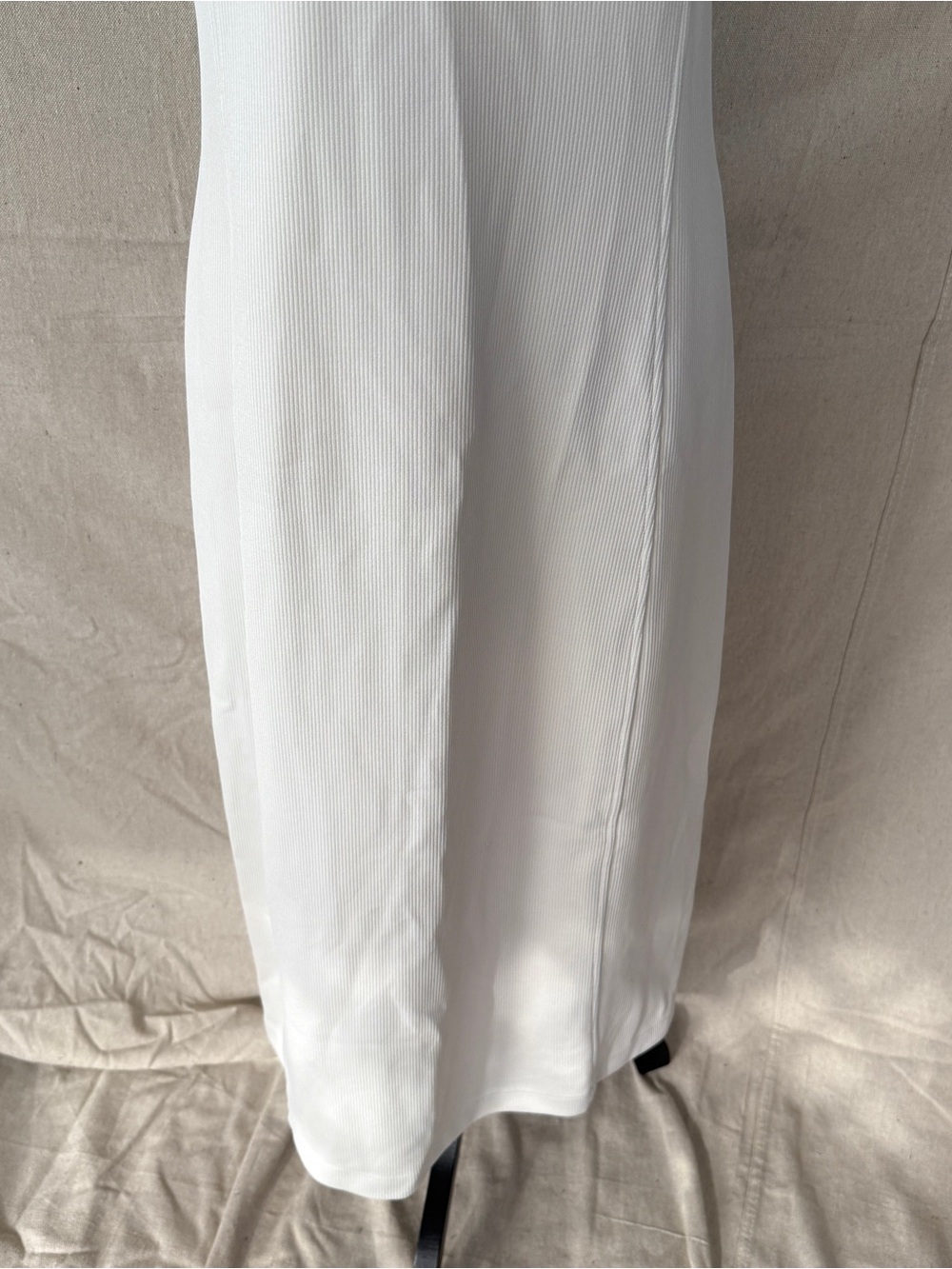 Athleta M Seasoft Rib Midi Tank Sleeveless Dress Ivory NWT - Picture 3 of 8